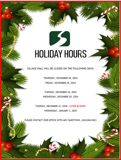 Holiday Hours