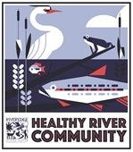 Healthy River Community Sign (bird, frog, fish)